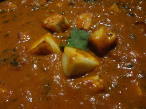Paneer butter masala is ready to serve